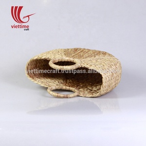 Sac de plage en jacinthe d'eau à motif rayé naturel sac à usage quotidien en paille en gros - Product Image 4