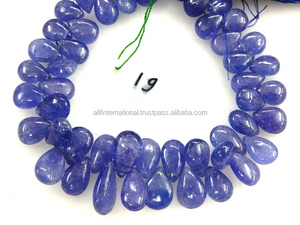 Tanzanite lisse forme de poire Briolette perles en vrac brins matériel de pierre - Product Image 2