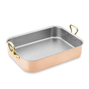 Bandeja de comedor de cobre hecha a mano Contacto con alimentos Logotipo personalizado seguro y embalaje disponible - Product Image 1