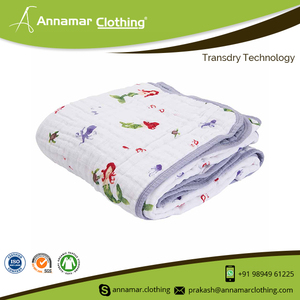 Vente en gros de couverture d'emmaillotage en mousseline personnalisée à bon prix 120cm x 120cm Couverture d'emmaillotage en mousseline à 2 couches - Product Image 5