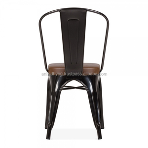 Faux Leather Seat Industrial <b>Dining</b> <b>Chair</b>/Leather <b>Chair</b> - Product Image 5