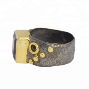 ลดกระหน่ำแหวนพลอยอเมทิสต์แท้สำหรับผู้ชายและผู้หญิงแหวนประดับอัญมณี925เงินสเตอร์ลิงทำด้วยมือ - Product Image 3