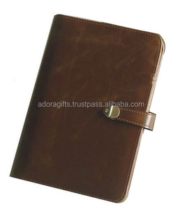 Fundas de cuero hechas a mano para libros, cubierta negra de cuero genuino para diarios - Product Image 2