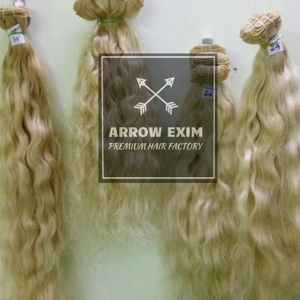 Tóc vàng màu tóc con người sợi ngang bó có nguồn gốc từ đền duy nhất rút ra phần mở rộng tóc bán buôn - Product Image 2