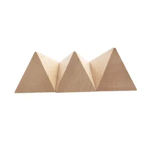 GD 3d Holz spielzeug 50*75*38mm Viereckige Pyramiden blöcke aus einfachem Holz; Mathe spielzeug aus Holz/Holz klötze Spielzeug/Forms or tierer