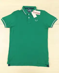 Bangladesh Garmen Stocklot/Pengiriman Pembatalan/Surplus Polo Kualitas Tinggi Pria dengan Logo Di Sisi Kanan Dada