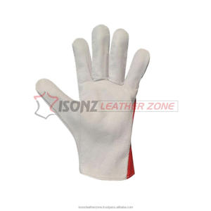 Guantes de Trabajo ISONZ Leather Zone Blancos de Piel de Cabra Suave, Anti-Impacto, 2 Mil de Grosor, Resistentes al Calor, con Refuerzo de Spandex en 4 Direcciones en el Dorso - Product Image 3