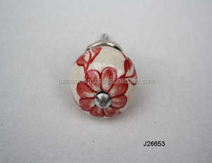 มือทาสีลูกบิดประตูเซรามิกที่มีอยู่ในสีอื่นๆและรูปแบบตู้ตู้ลิ้นชักดึงลูกบิดลูกบิดลูกบิดห้องครัว - Product Image 3