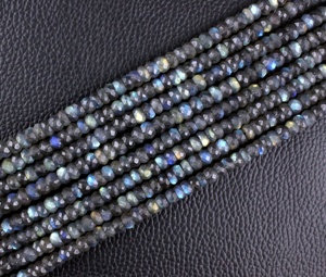 Fabulosas Cuentas de Labradorita Natural Facetadas en Forma de Rondelle, Color Azul Brillante, 6mm, Calidad AAAA, Genuinas, Venta al Por Mayor - Product Image 2