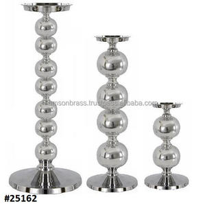 Bougeoir en fil d'aluminium avec nickelé Nouveau design Ensemble de 2 bougeoirs à anneau en aluminium et bougeoir en argent Fait à la main - Product Image 3