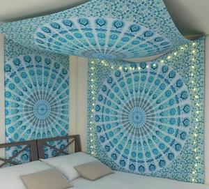 Bedding Bedspread Boho Indian Tapestry Printed Cotton Mandala Poster Handmade New Design Printed Cotton Tapestry Wedding - Product Image 4