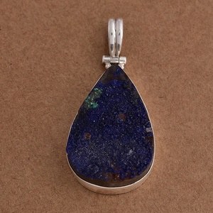 Hermosa forma de pera Druzy Gemstone 925 Colgante de plata esterlina Joyería con colgante de moda plateado para regalo de boda. - Product Image 2