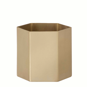 Maceta Vintage grande de latón y cobre/maceta de latón martillado - Product Image 1