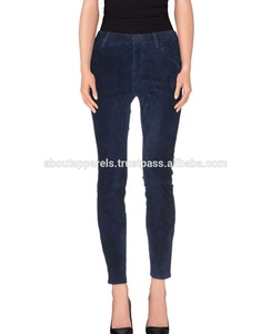 Pantalones ajustados de piel de oveja genuina elástica para mujer de fábrica barata a granel, nuevos pantalones de cuero transpirable personalizados más vendidos - Product Image 3