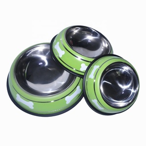 king international water transfer printing dog bowl dog feeder stainless steel pet bowl healthy food dog bowl for pet feeder