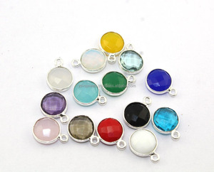 Connecteur de pierres précieuses pour lunette, 1 pièce, collection tendance, connecteur de pierres précieuses pour décor, en argent plaqué argent - Product Image 3