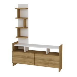 Mueble de TV Aldora de Aglomerado de Lujo Exclusivo, Color Blanco-Nogal, de Turquía, el Más Vendido - Product Image 3