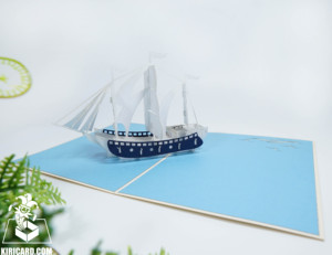 Navy Transport Ship <span class=keywords><strong>3D</strong></span> Pop-Up <span class=keywords><strong>Card</strong></span> Tarjeta de felicitación de artesanía de dibujos animados para niños para ocasiones especiales - Product Image 2