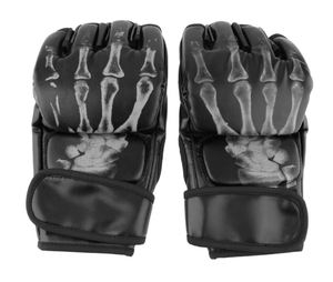 ถุงมือหนังสังเคราะห์/หนัง PU UFC ต่อสู้ต่อสู้ชกมวยนวมที่ดีที่สุดถุงมือหนังสีดำสีขาว - Product Image 2