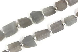 Accrocheur 1 brin pierre de lune grise naturelle pierre précieuse Top percé non traité fabrication de bijoux perles rugueuses - Product Image 4