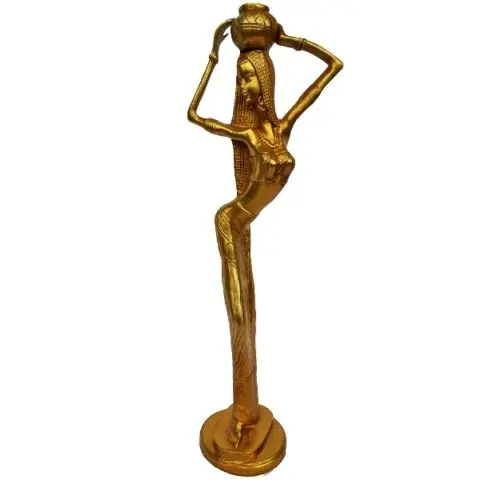 Sculpture of lady with pot in Brass Metal Customize statue Figure Idols for Home Decor Indian Homeware