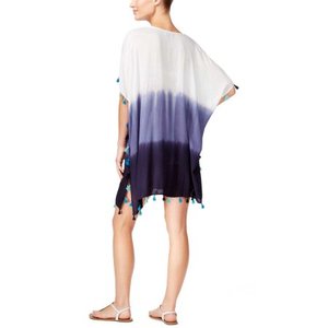 Vêtements pour femmes été Tie Dye Beach Designer Beach Cover robe caftan courte avec dentelle à pampilles - Product Image 2