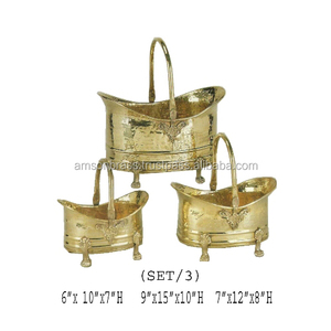 Maceta de hierro de metal con mango Maceta de cesta de metal para el hogar Jardín Hotel Pátina al aire libre Acabado - Product Image 5