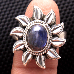 Traditional Sun Design 925 Sterling <b>Silver</b> Labadorite Moonstone Turquoise Gemstone <b>Ring</b> Weddings Engagements Gifts <b>Set</b> Inlaid - Product Image 2