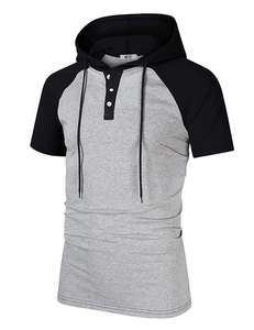 Offre Spéciale Séance D'entraînement Rapide Sec Gym Coton T Shirt Avec Capuche Pour Hommes - Product Image 1