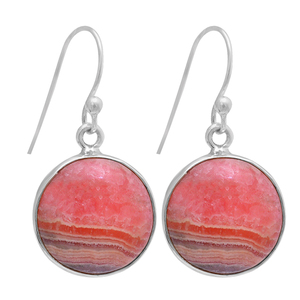Oecchino in argento Sterling 925 rosa rhodocrosite gemma pendente guadagni gioielli in argento romantico argento placcato orecchino per le donne.