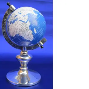 elegant small desk globe with sea route air route and major cities details