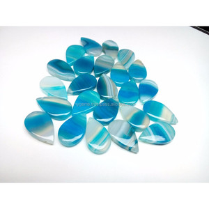 M.Y.GEMS หินอาเกตสีฟ้าธรรมชาติ ย้อมสีธรรมชาติ รูปทรงลูกแพร์ ขนาด 25x15 มม. น้ำหนัก 14.65 กะรัต สีรุ้ง ราคาขายส่ง - Product Image 4