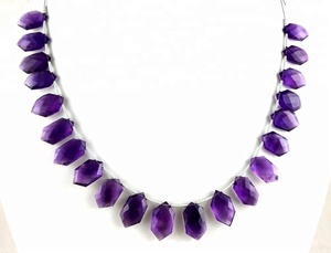 Forme de créateur à facettes, améthyste bleue naturelle, vente en gros, fabrication de bijoux faits à la main, perles de Briolette - Product Image 4