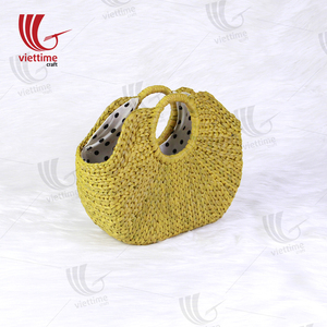 กระเป๋าถือผักตบชวาสไตล์วินเทจประดับมุกปกดอกไม้กระเป๋าชายหาดของผู้หญิงเวียดนามอุปกรณ์ช้อปปิ้งขายส่ง - Product Image 2