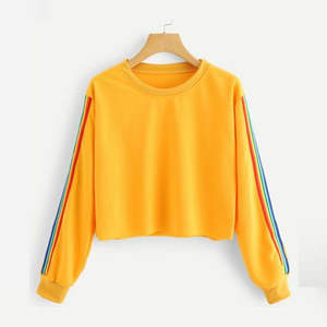 Sudadera recortada de invierno para mujer, de talla grande, impermeable, transpirable, forro de lana, colores personalizados, patrón de dibujos animados teñido liso para - Product Image 4