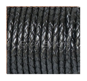 Cordons en cuir véritable tressé de 3 mm, couleur marron, fournisseur Excel Exports pour bijoux et poignées de sacs, vente en gros - Product Image 4