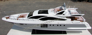Modelo de Barco de Madera AZIMUT GRANDE 120SL, Elegante Embarcación Artesanal para Exhibición o Colección - Product Image 3