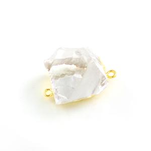 Colgantes de conectores de piedras preciosas y cristal de plata esterlina hechos a mano con chapado en oro para suministros de joyería - Product Image 1