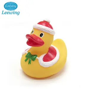 Рождественская пластиковая подарочная игрушка из ПВХ с Санта Клаусом и резиновой уткой