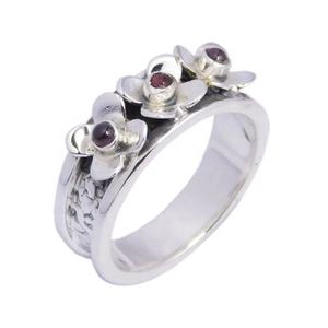 Recién llegado, hermoso anillo de piedras preciosas de granate natural para mujer, joyería de boda, proveedor de anillos Eternity Vermeil - Product Image 1