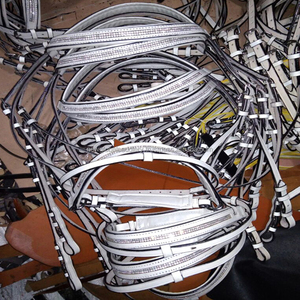 BLING Bridas de cuero blanco con riendas CABALLO SADDLERY IN; dólar 9 tamaños COB completo Shetland - Product Image 1