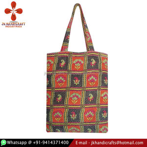 Wholesale Hand Made Kantha Work Printed Tote Bags - Product Image 2