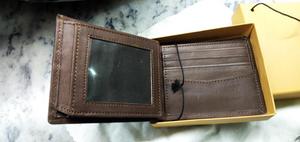 Portefeuille en cuir de vachette vintage pour hommes Style de robe de luxe en relief PROTÉGÉ Sac à main court en cuir doublé - Product Image 4