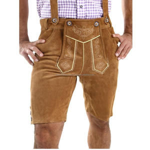 Personnalisé dernier allemand bavarois Shorts en cuir véritable Lederhosen grande taille hommes pantalons anti-rides techniques brodées - Product Image 1
