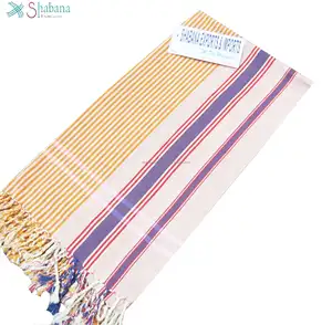 100% Baumwolle gewebtes Kikoy Handtuch Schnellt rockn endes Custom Design Kenyan Kikoy Hand webstuhl Strand tuch aus Indien