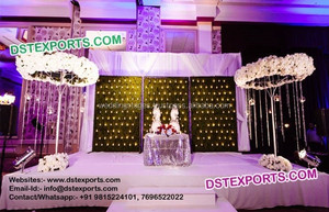 European Wedding <b>Candle</b> <b>Holder</b> Backwall Half-Moon Shaped <b>Wall</b> Decor for Wedding Stage Elegant Half-Moon <b>Candle</b> Backdrop - Product Image 5