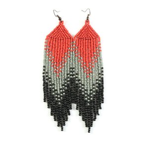 Pendientes largos con cuentas, pendientes colgantes, pendientes de cuentas pequeñas, felicidad hecha a mano - Product Image 1