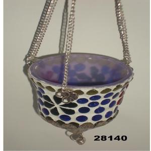 Portavelas de cristal para regalo de cumpleaños, diseño de mosaico, portavelas colgante de latón y cristal - Product Image 2