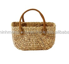 Bolsa de playa de paja orgánica con cierre abierto - Product Image 4