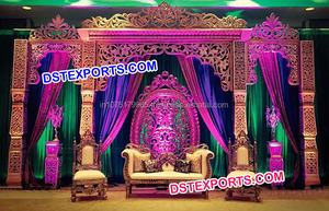 Bellissimo Radha Krishna decorazione del palcoscenico in piedi per matrimoni indiani <span class=keywords><strong>Set</strong></span> decorazione di scena per matrimonio indù